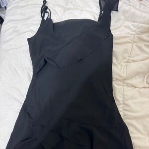 Black Ruffled Tiered Mini Dress